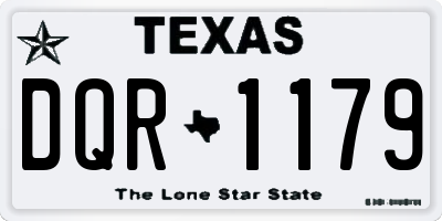 TX license plate DQR1179