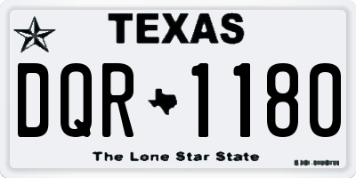 TX license plate DQR1180