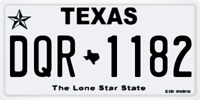TX license plate DQR1182