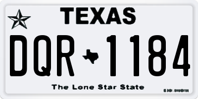 TX license plate DQR1184