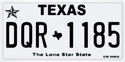 TX license plate DQR1185