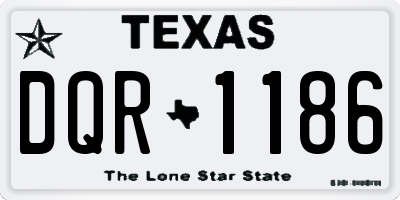 TX license plate DQR1186