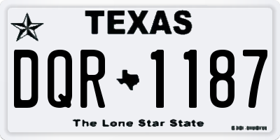 TX license plate DQR1187