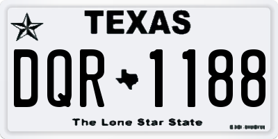 TX license plate DQR1188