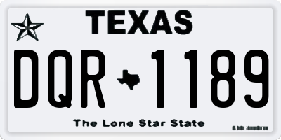 TX license plate DQR1189