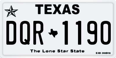 TX license plate DQR1190