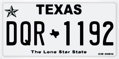 TX license plate DQR1192