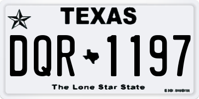 TX license plate DQR1197