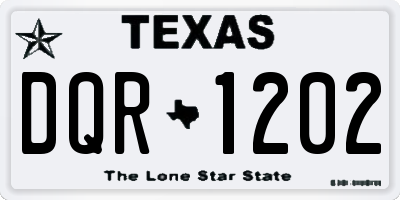 TX license plate DQR1202