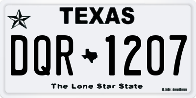 TX license plate DQR1207