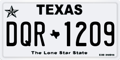TX license plate DQR1209