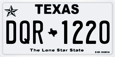 TX license plate DQR1220