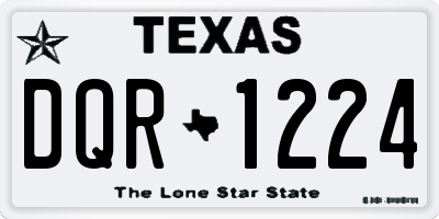 TX license plate DQR1224