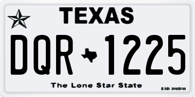 TX license plate DQR1225