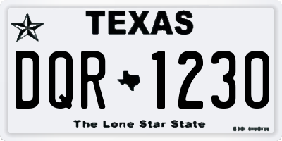 TX license plate DQR1230