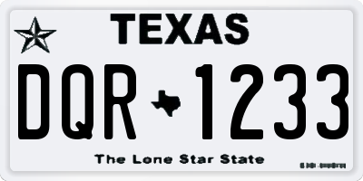 TX license plate DQR1233