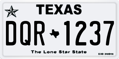 TX license plate DQR1237