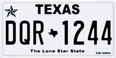 TX license plate DQR1244