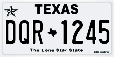 TX license plate DQR1245