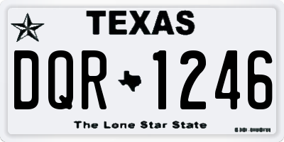 TX license plate DQR1246