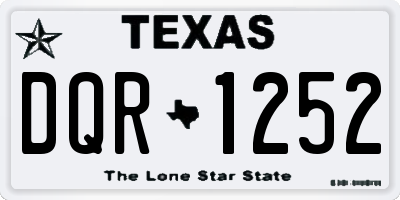 TX license plate DQR1252