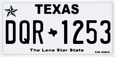 TX license plate DQR1253