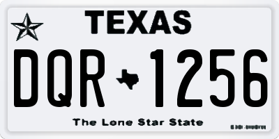TX license plate DQR1256