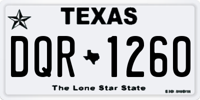 TX license plate DQR1260