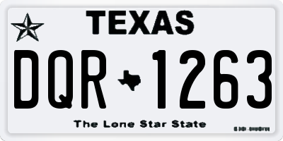 TX license plate DQR1263