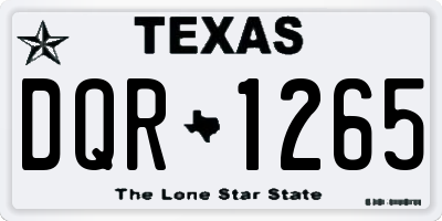 TX license plate DQR1265