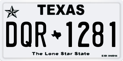 TX license plate DQR1281