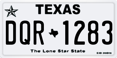 TX license plate DQR1283