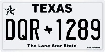 TX license plate DQR1289
