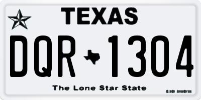 TX license plate DQR1304