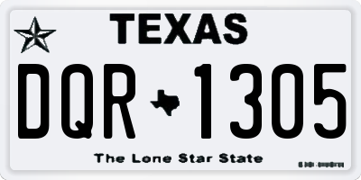 TX license plate DQR1305