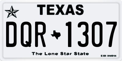 TX license plate DQR1307