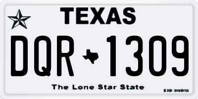 TX license plate DQR1309