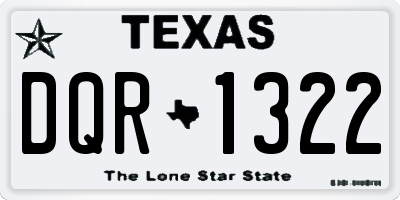 TX license plate DQR1322
