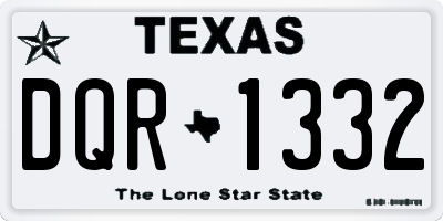 TX license plate DQR1332