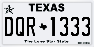 TX license plate DQR1333