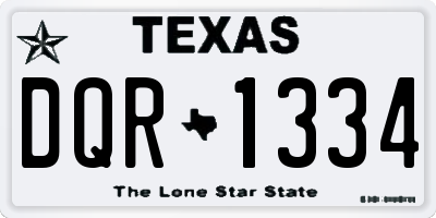 TX license plate DQR1334