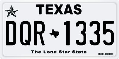 TX license plate DQR1335