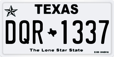 TX license plate DQR1337