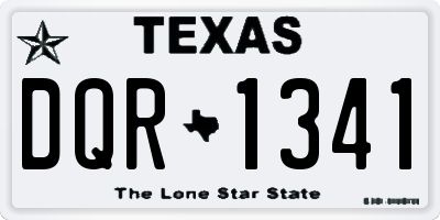 TX license plate DQR1341