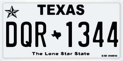 TX license plate DQR1344