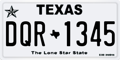 TX license plate DQR1345