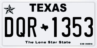 TX license plate DQR1353