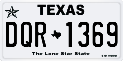 TX license plate DQR1369