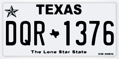 TX license plate DQR1376