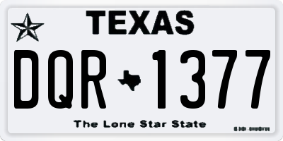 TX license plate DQR1377